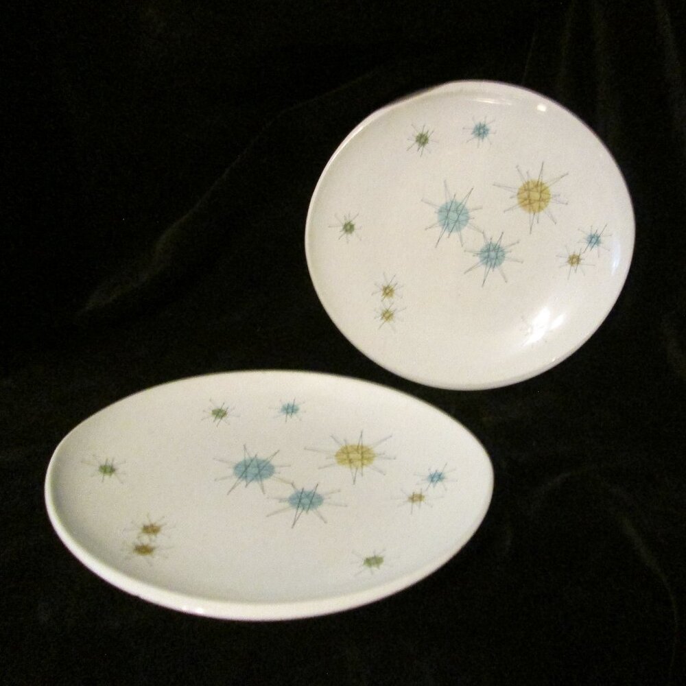 2 Vintage Franciscan Atomic Starburst Dinner Plates